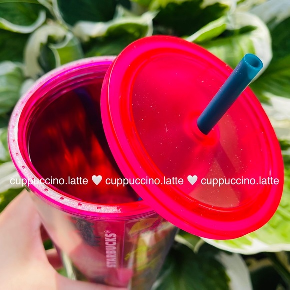 🩷NWT🌺Starbucks Fall 2023 Pink ‘Ocean & Forest’ Floral Tumbler - Picture 6 of 7